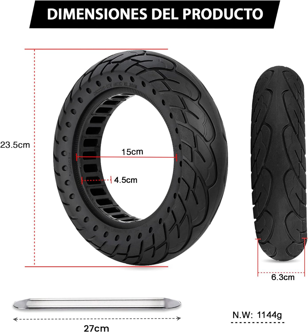 ANSENI Vollreifen 10X2,5 Ersatzreifen für Segway Ninebot G30 Max,G30/ G30E/G30LP,60/70-6.5 Solide Re