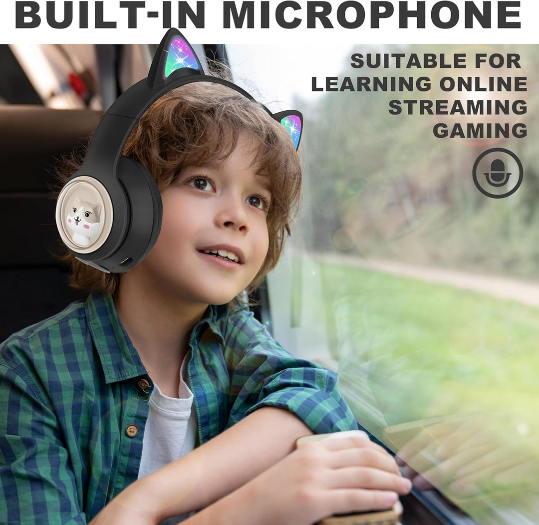 Bluetooth Kopfhörer Kinder, Faltbar 85dB Mädchen Kopfhörer Over Ear, Kabellos Kinderkopfhörer mit LE