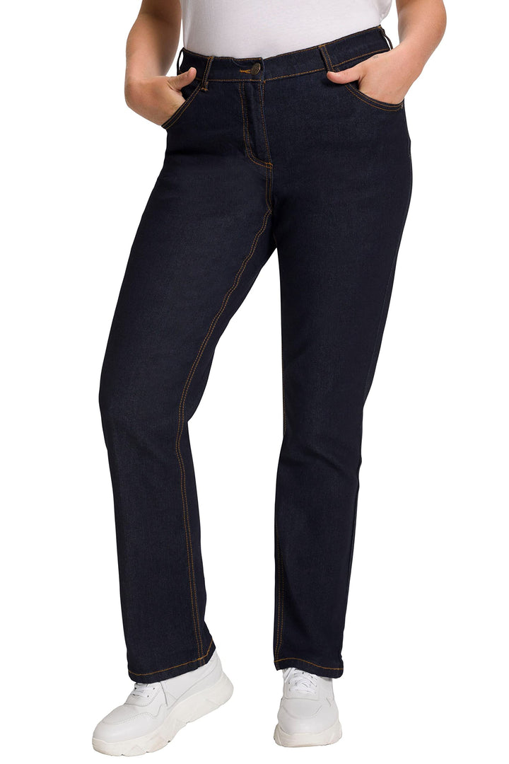 Ulla Popken Damen Jeans Straight-Jeans 26 Dark Blue Denim, 26 Dark Blue Denim