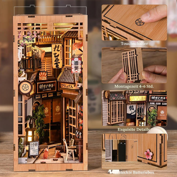 Book Nook Kit, DIY Miniatur Haus Puppenhaus Bausatz Bücherregal Deko für Jugendliche und Erwachsene（