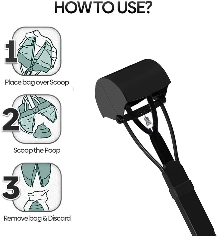 Hundekot-Clip, Kot-Clip, Kotclip, 1 Stück, schwarz, tragbare Schaufel, Exkrement-Clip mit langem Gri