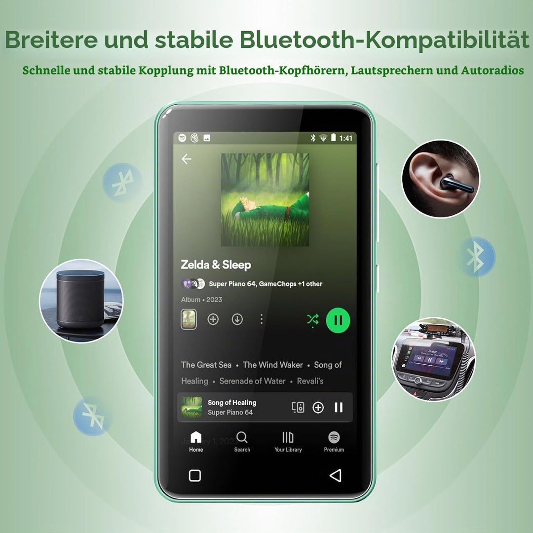 innioasis 16 GB MP3-Player mit Bluetooth und WLAN, MP3-Player, Apple Music, 4 Zoll Touchscreen, Andr