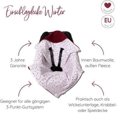 HOBEA-Germany Fusssack Einschlagdecke für die Babyschale Babyschalenfusssack Winter, Farben Winterde