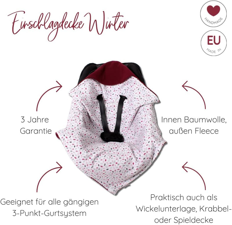 HOBEA-Germany Fusssack Einschlagdecke für die Babyschale Babyschalenfusssack Winter, Farben Winterde