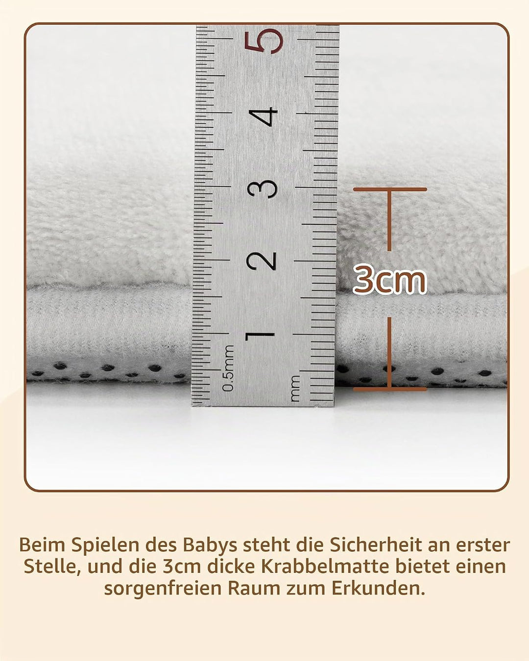 Samtige Baby-Spielmatte für den Boden: 127 * 127 * 3 Weicher Memory-Schaum-Teppich für Laufgitter, r