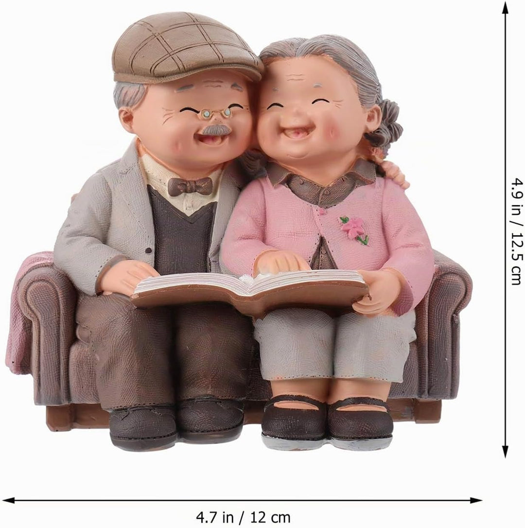 BESPORTBLE Miniatur Fee Garten Figuren Oma Opa Statue Kleine Feen Figuren Kuchen Figuren Älteres Paa