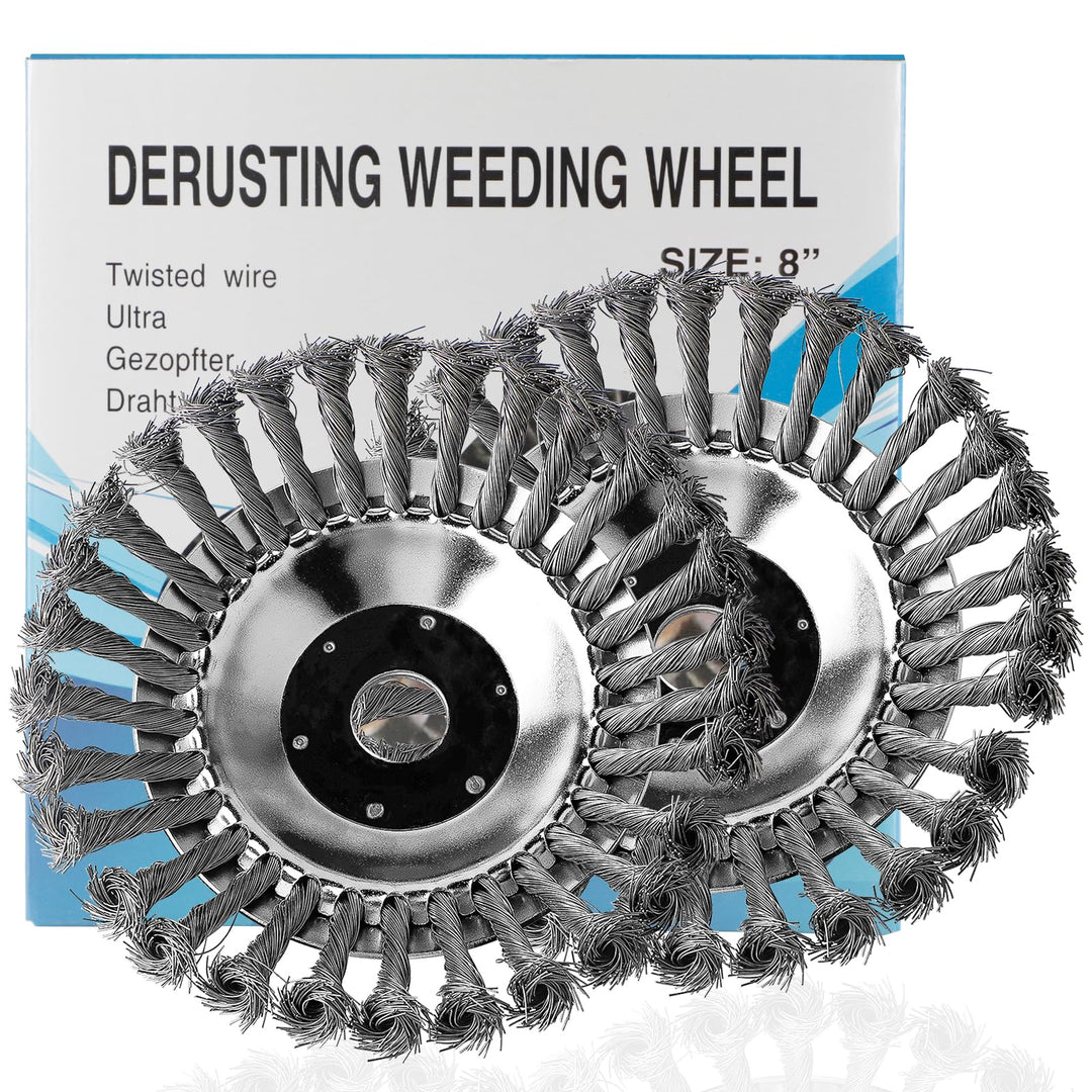 SWAWIS 2 Stück Unkrautbürste für Freischneider 200×25,4mm Wildkrautbürste Drahtbürste für Freischnei