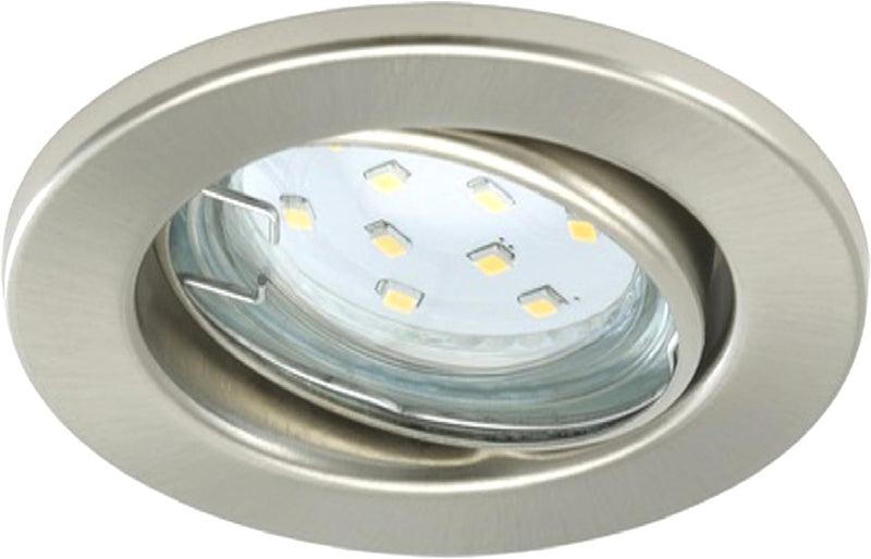 Trango 5er Set LED Einbaustrahler in Rund Edelstahl-Optik 6729-052GUSD Einbauleuchte, Badleuchte, De