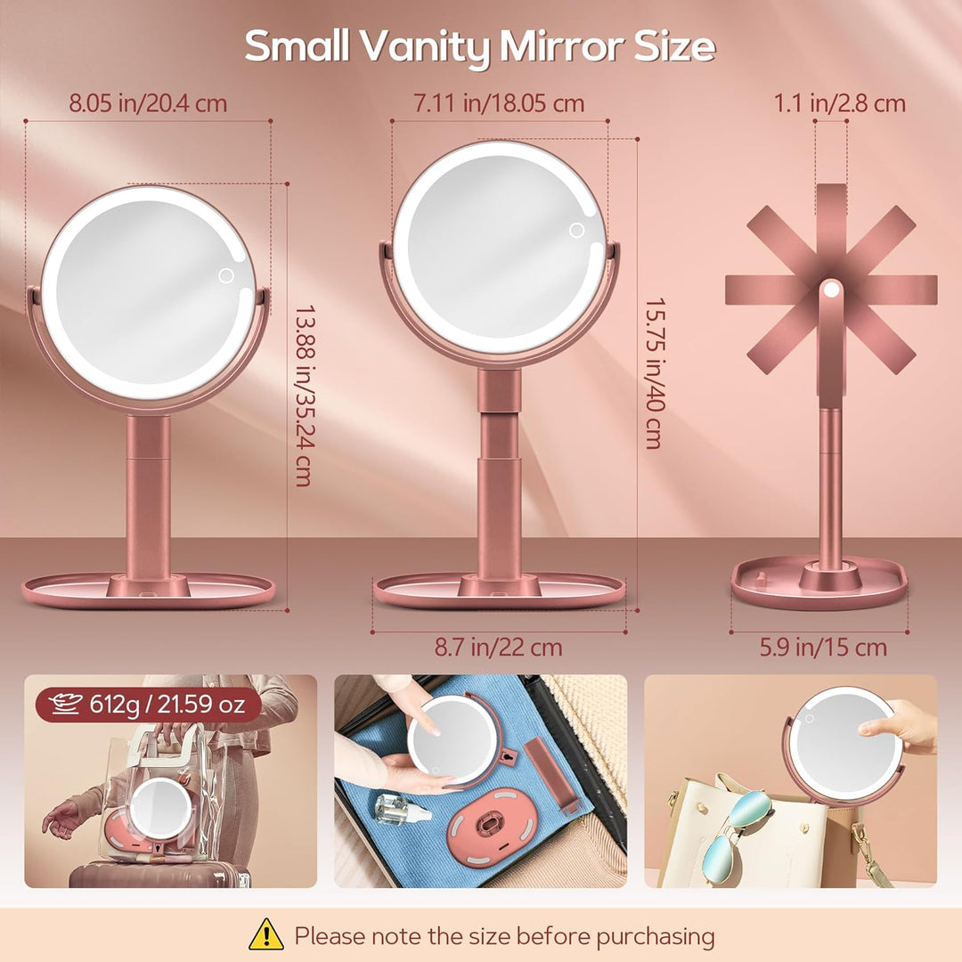 B Beauty Planet Beleuchteter Makeup Spiegel 30X Vergrösserungsspiegel mit 3 Farblicht, dimmbare LED