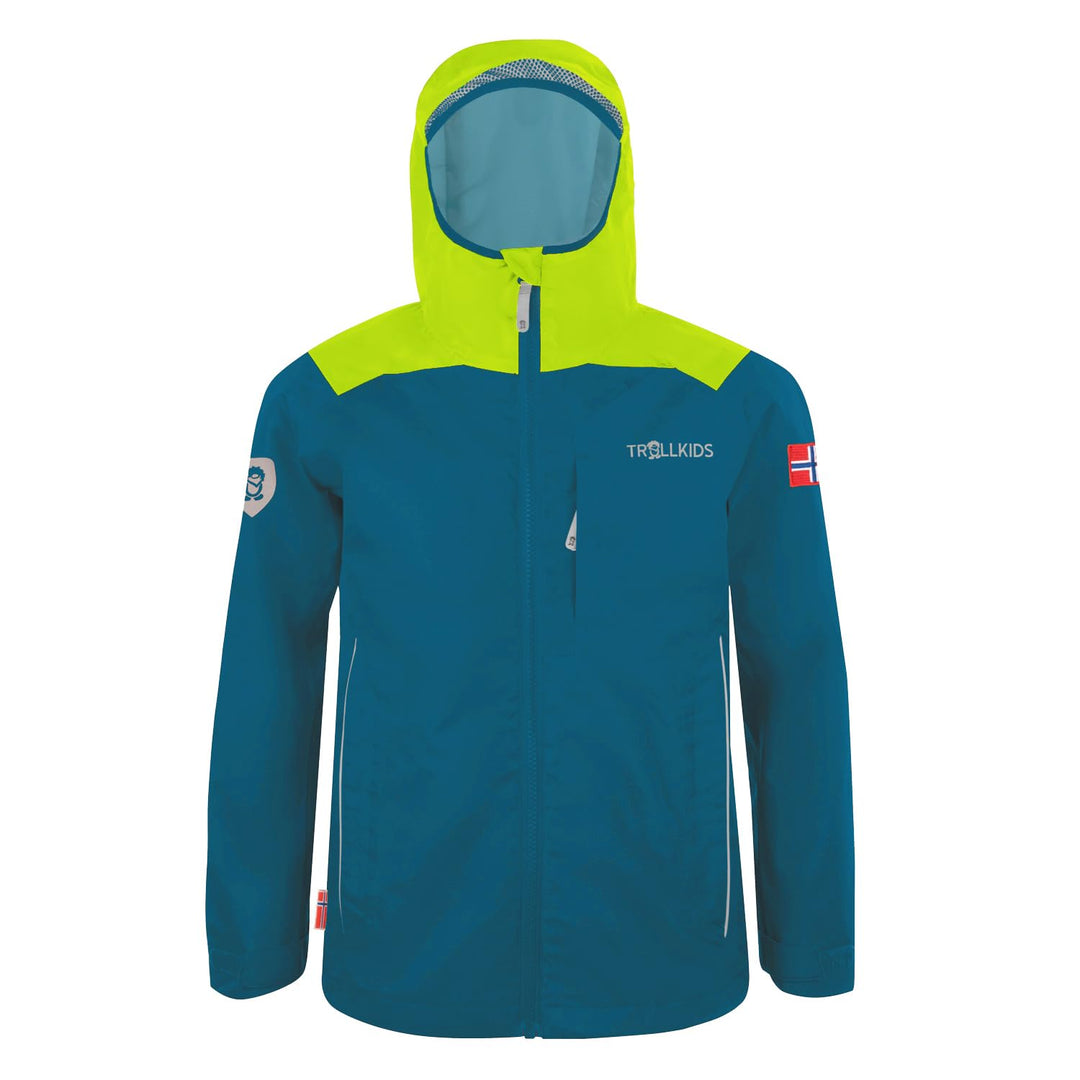 Trollkids Kids Bergen Jacket Petrol/Lime 116, Petrol/Lime 116