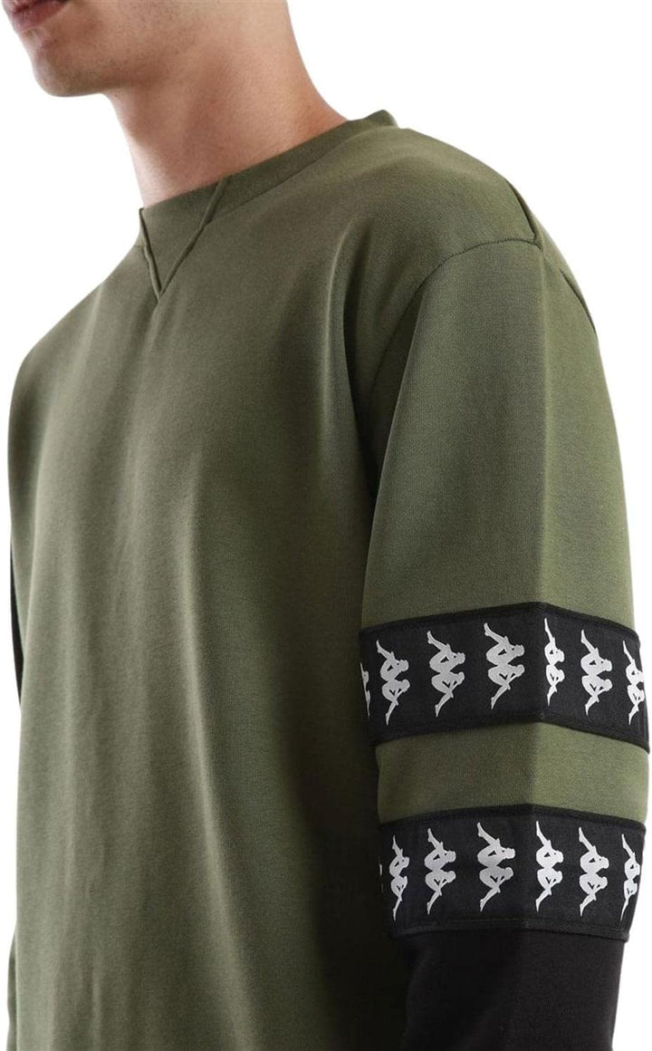 Kappa Herren Sweatshirt L Grün / Schwarz, L Grün / Schwarz