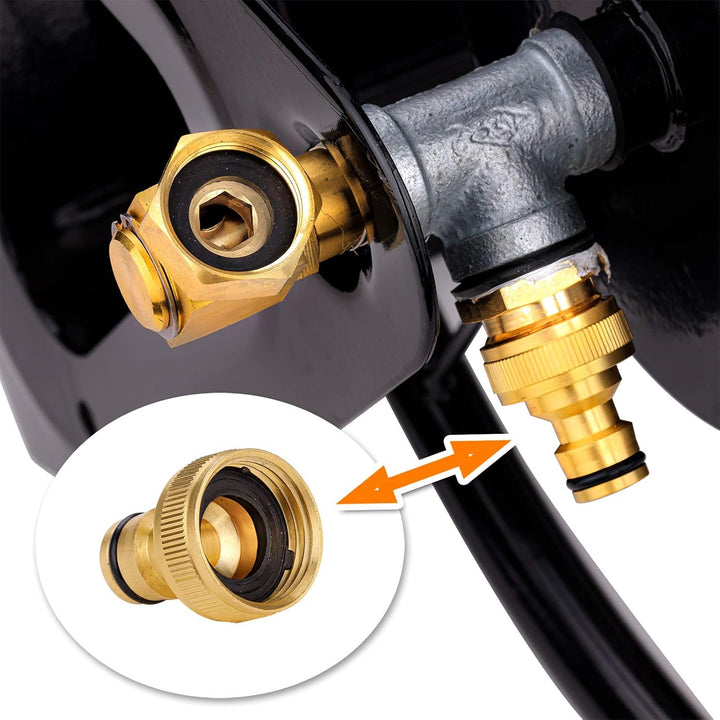 DEMA Metall Schlauchtrommel Schlauchaufroller schwarz mit Wandhalter 1/2" oder Bodenbefestigung für