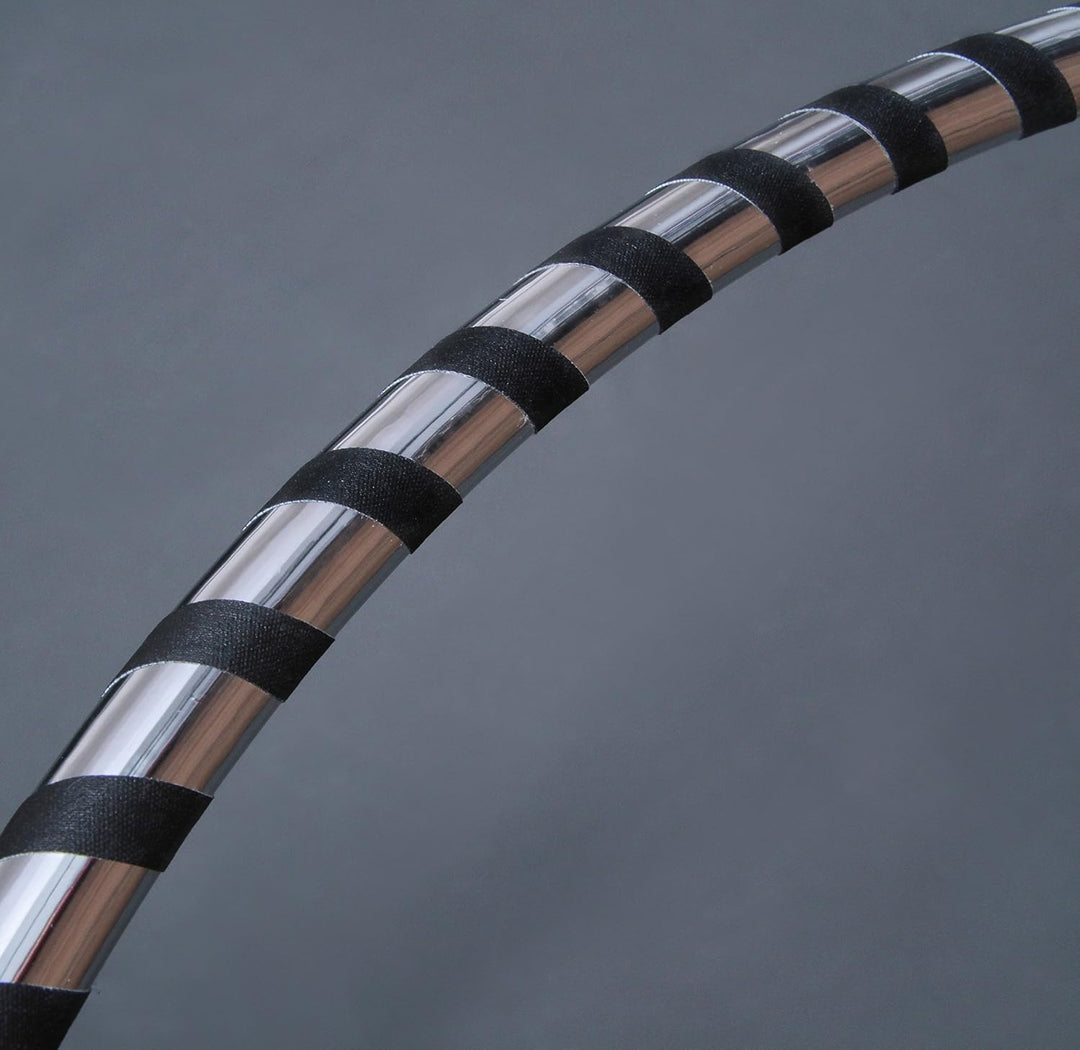 Designer Hula Hoop Reifen von Hoopomania Ø80/90/100cm Black & Silber Ø80cm, Black & Silber Ø80cm