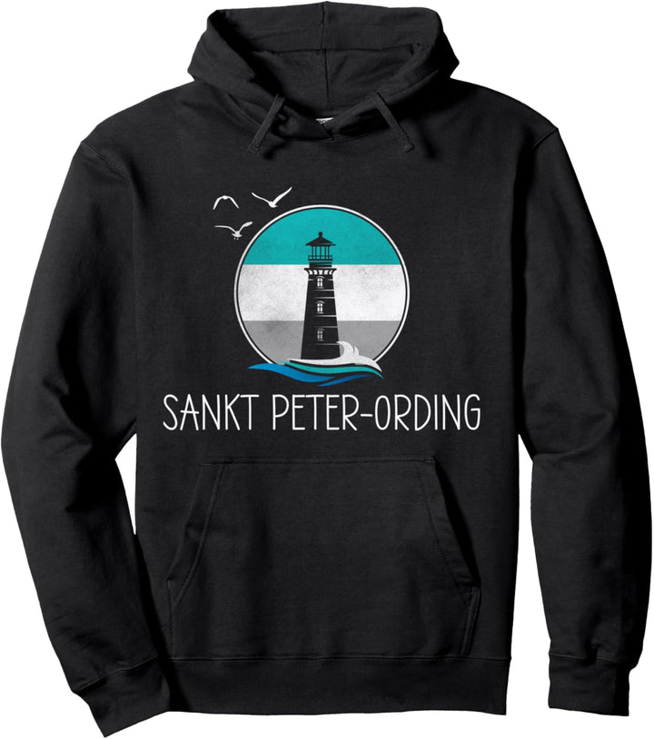 Vintage Sankt Peter-Ording Retro Nordsee Leuchtturm Küste Pullover Hoodie