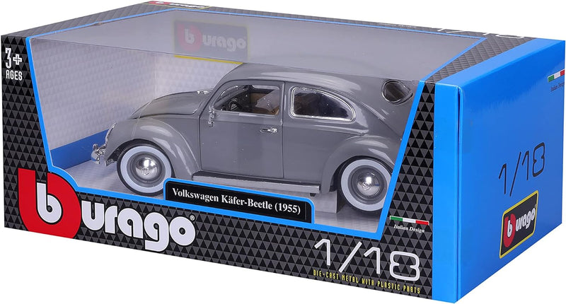 Bburago Volkswagen Käfer (1955): Modellauto im Massstab 1:18, Türen, Kofferraum und Motorhaube beweg