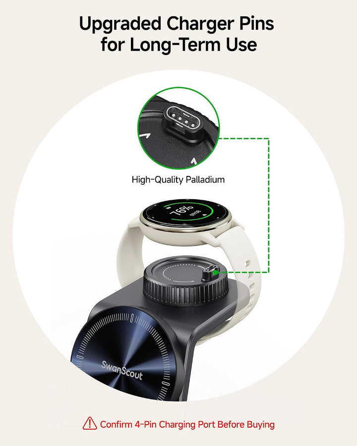 Ladestation für Garmin Watch, Magnetisch Induktive Ladestation für iPhone 17 16 15 14, 3 in 1 Wirele