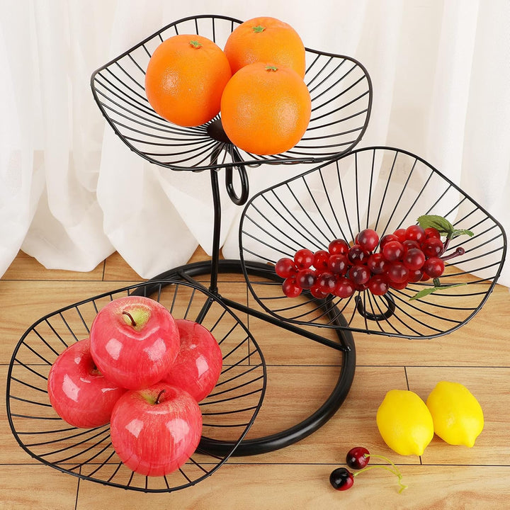 3 Etage Obstschale aus Eisen,Obstkorb,Sevietkorb,Obst aufbewahrung,für Gemüse Brot und Obst in der K