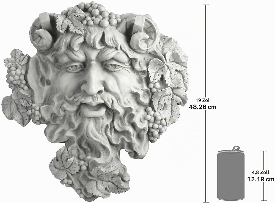 Design Toscano Bacchus, Gott des Weines: Blattmaske, Wandskulptur 2er-Set, 2er-Set