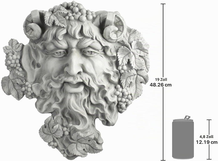 Design Toscano Bacchus, Gott des Weines: Blattmaske, Wandskulptur 2er-Set, 2er-Set