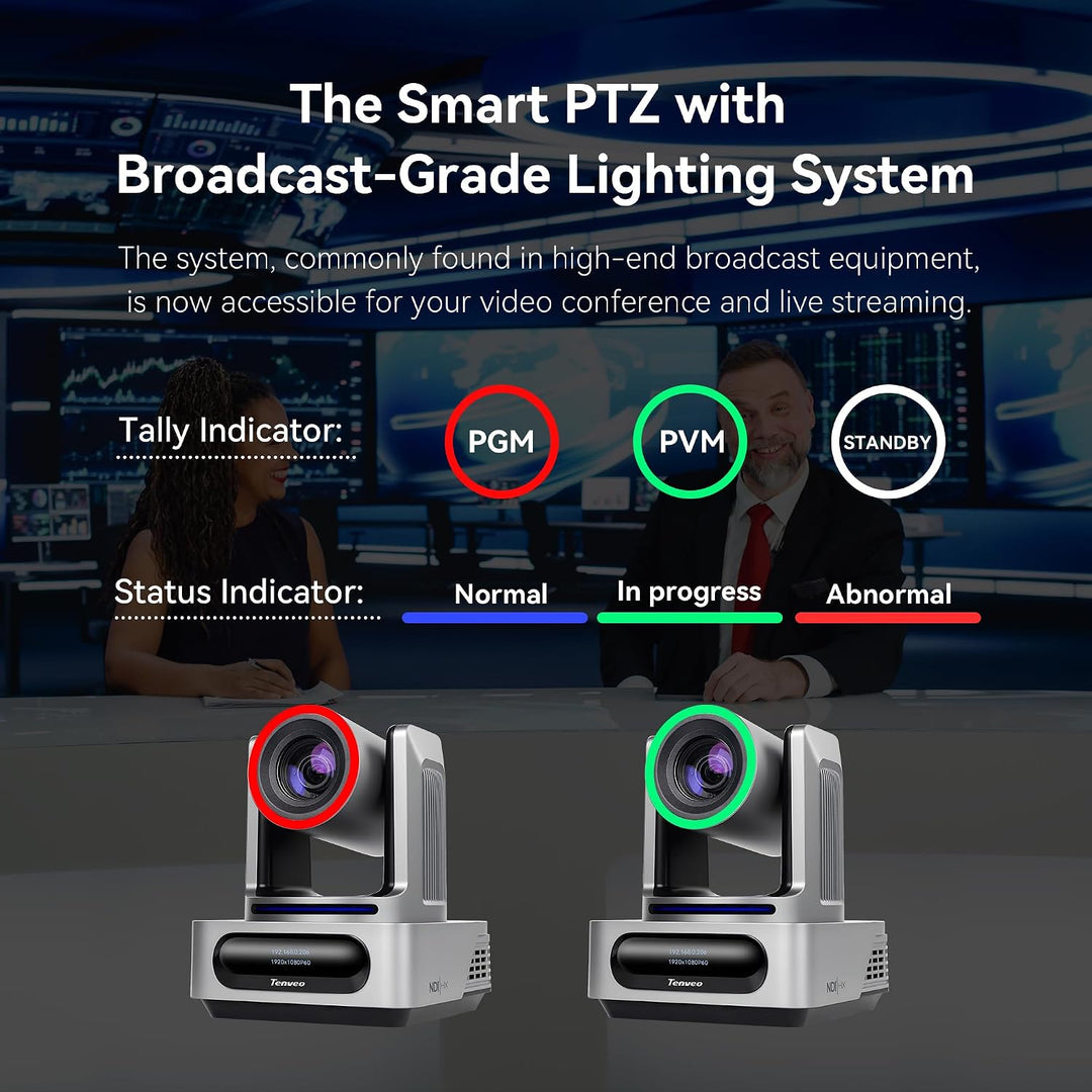 Tenveo PTZ-Kamera mit NDI, AI-Auto-Tracking, 30-Fach optischem Zoom, 3G-SDI, USB 3.0, HDMI, LAN, PoE