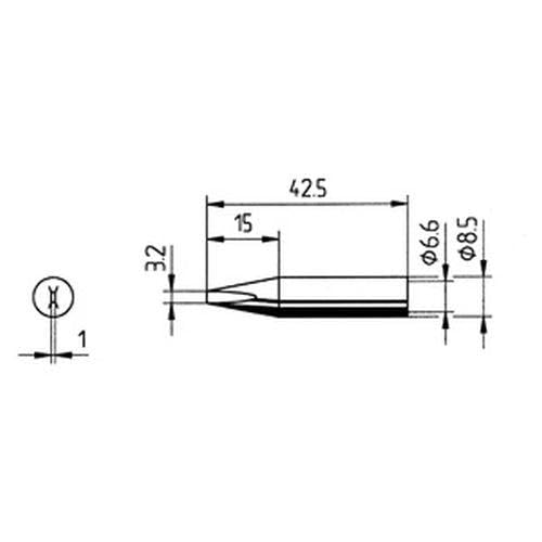 ERSA ERSADUR Dauerlötspitze gerade meisselförmig 3,2 mm 0842ED, meisselförmig