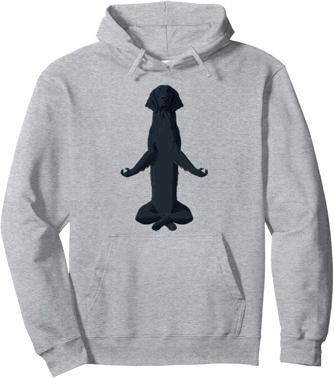 Yoga Hund Flat Coated Retriever Pullover Hoodie