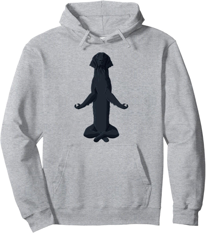 Yoga Hund Flat Coated Retriever Pullover Hoodie