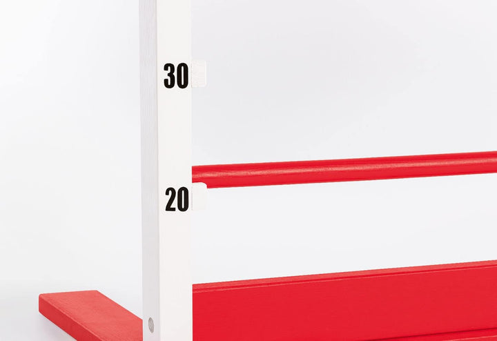 PINOLINO Hindernishürde Hoppe, Weiss/Rot, 1 Stück, Koordinationstraining – Ideal für Steckenpferd-Re