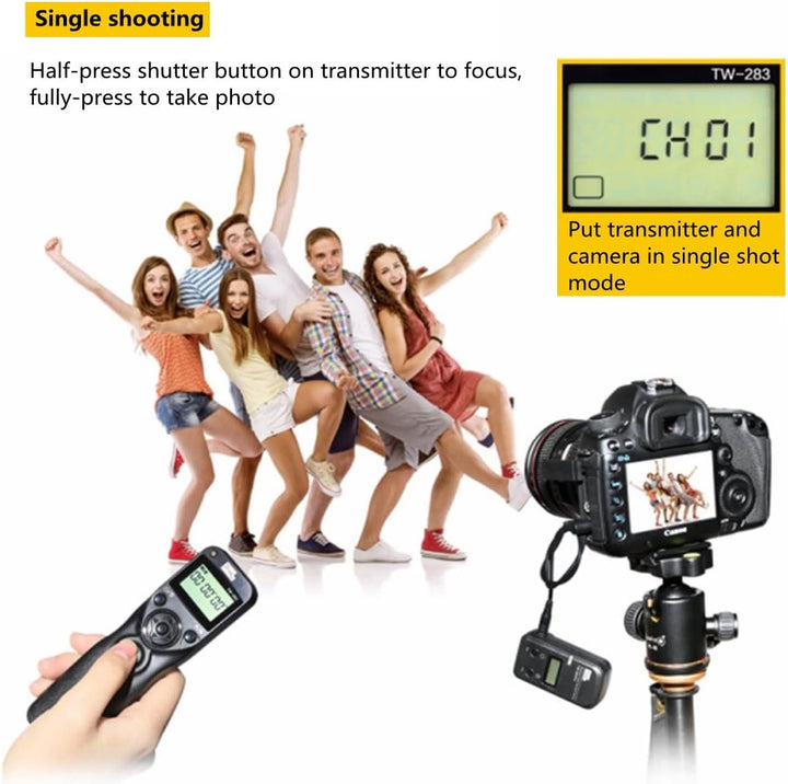 Pixel TW283-E3 Kamera Fernauslöser für Canon EOS R RA RP 850D 90D 80D 70D 77D 60D 200D 800D 750D 400