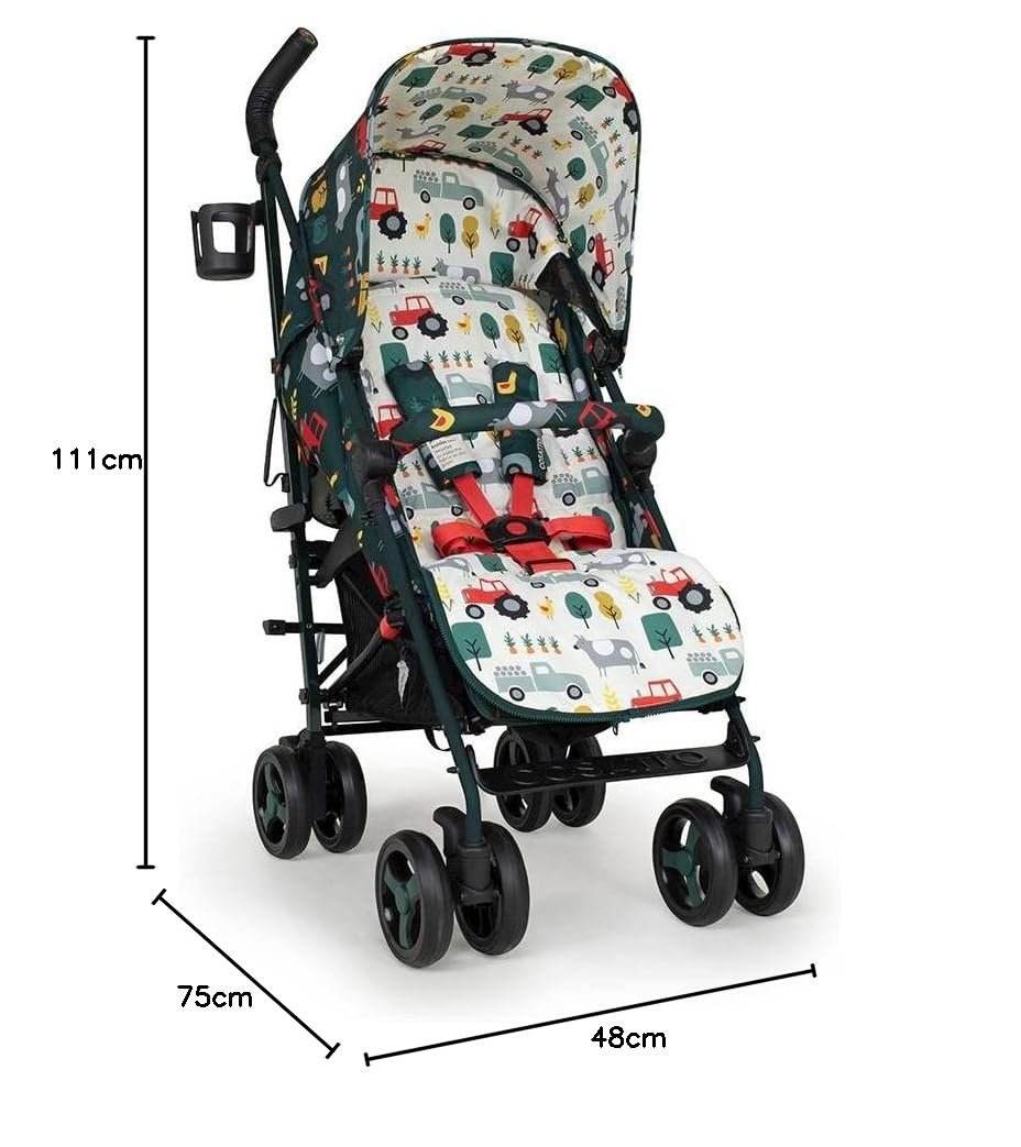 Cosatto Supa 3 Buggy mit Fusssack – Leichter Kinderwagen, Ab Geburt bis 25kg – Leicht & kompakt mit