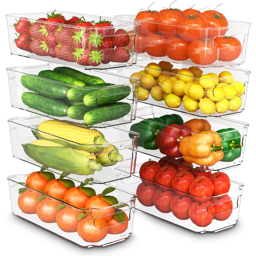 KICHLY Hochwertige vorratsschrank küche organizer - Set von 8 (4 grosse, 4 kleine Behälter) Stauraum
