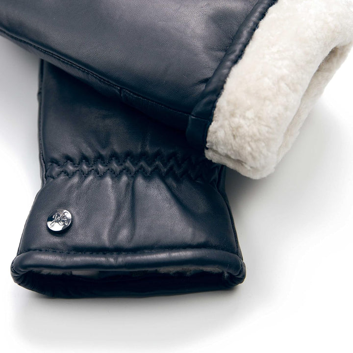 Fäustlinge aus reinem Merino Lammfell und robustem Lammnappa Leder, Touchscreen-fähig, Damen, Lammfe