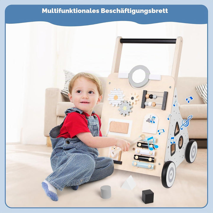 Asweets Lauflernwagen Holz, Montessori Spielzeug Multifunktion Baby Lauflernhilfe, Walking Lernwagen