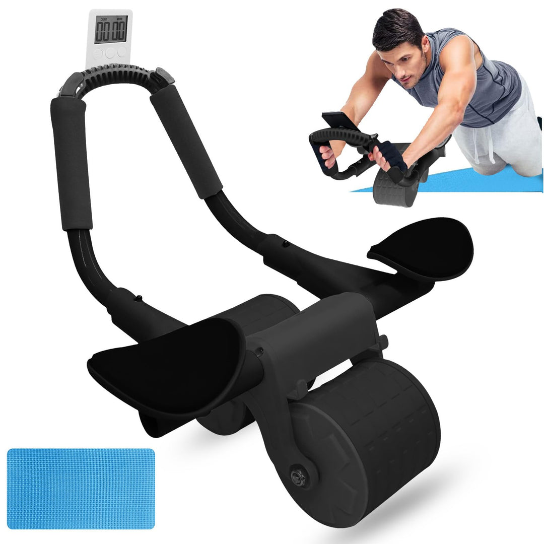 Automatic Rebound Bauchmuskelrad, 2023, mit Matte und rutschfestem Griff für das Training der Bauch-