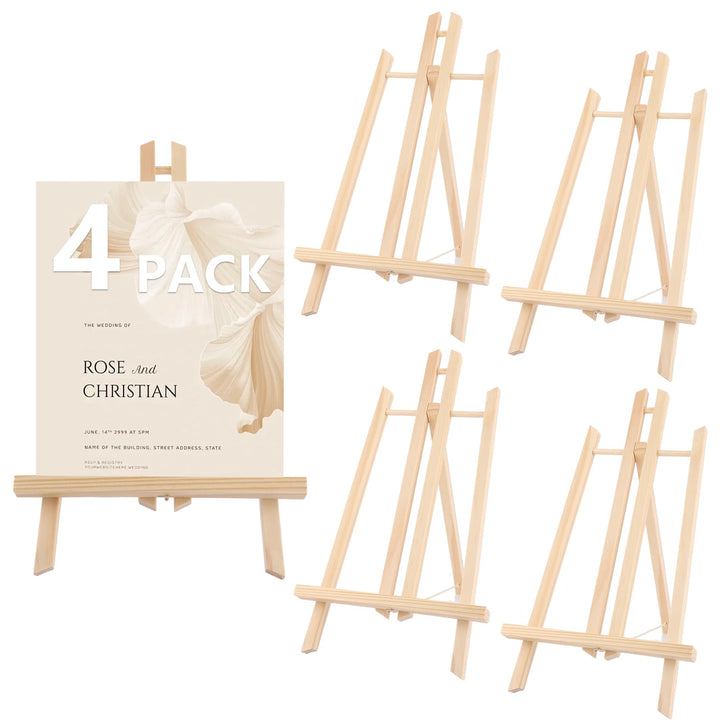 4 Stück Staffelei Holz, Tischstaffelei 40 cm, Holzstaffelei Klein, Leinwand Ständer, Staffelei Tisch
