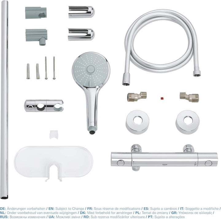 GROHE Grohtherm 1000 Cosmopolitan Thermostat-Brauseset (DN 15) chrom, 34286002