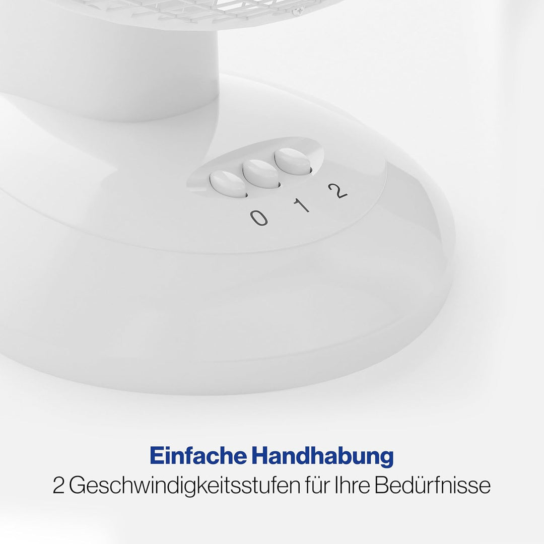 Clatronic Ventilator für Tisch / Tischventilator VL 3601; Mini-Fan für Schlafzimmer, Büro, Wohnmobil