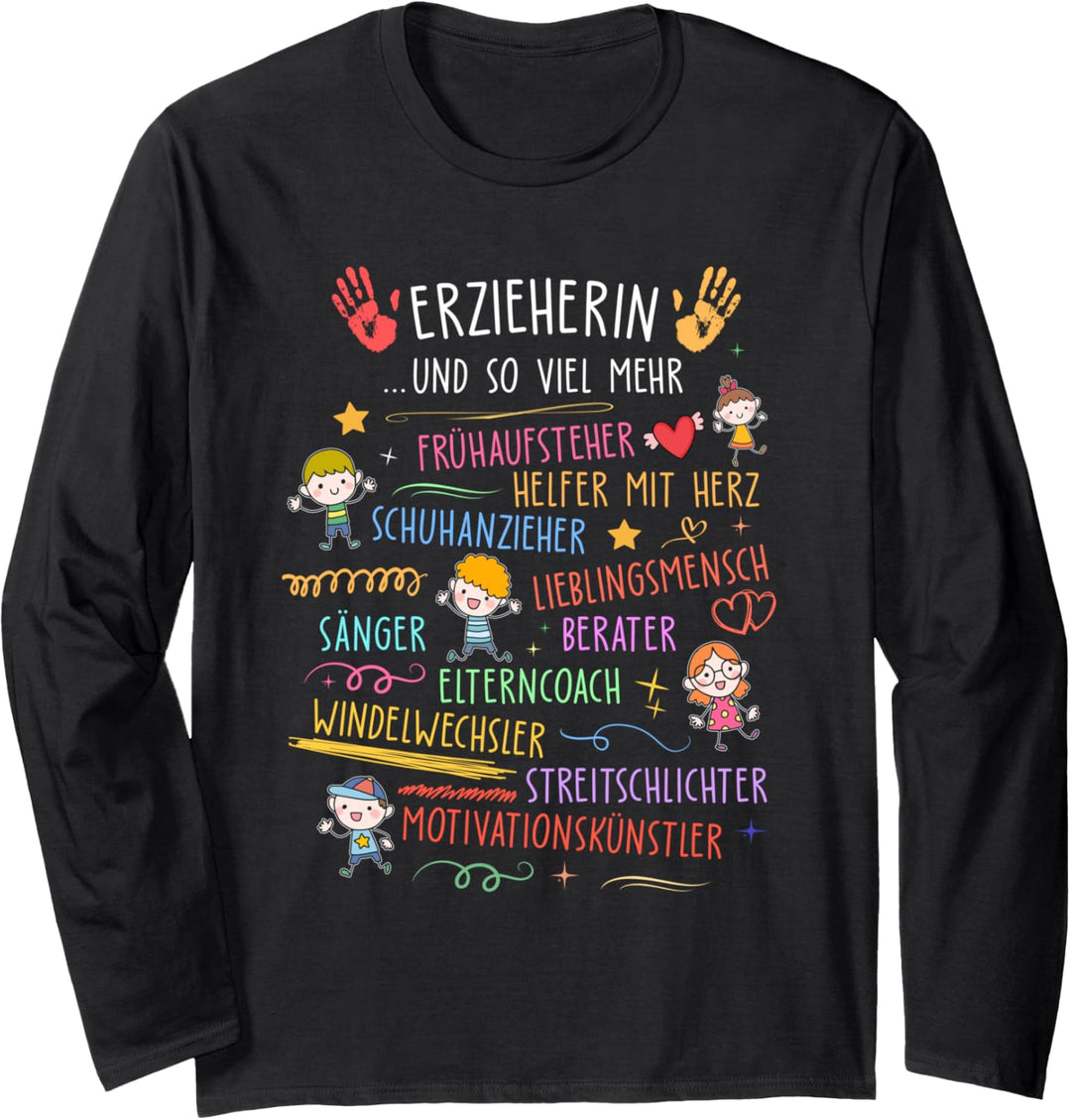 Erzieherin Kindergarten Kita Kindergärtnerin Pädagogin Langarmshirt