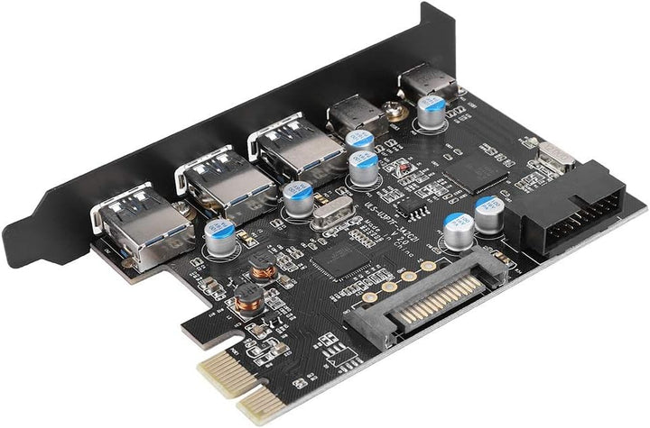 ASHATA 5-Port USB PCIe Express Controllerkarte, USB 3.0/Type-C zu PCI-E Erweiterungskarte Schnittste