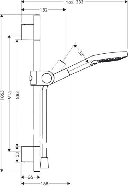 AXOR Uno Duschset 0,90m, 3 Strahlarten,