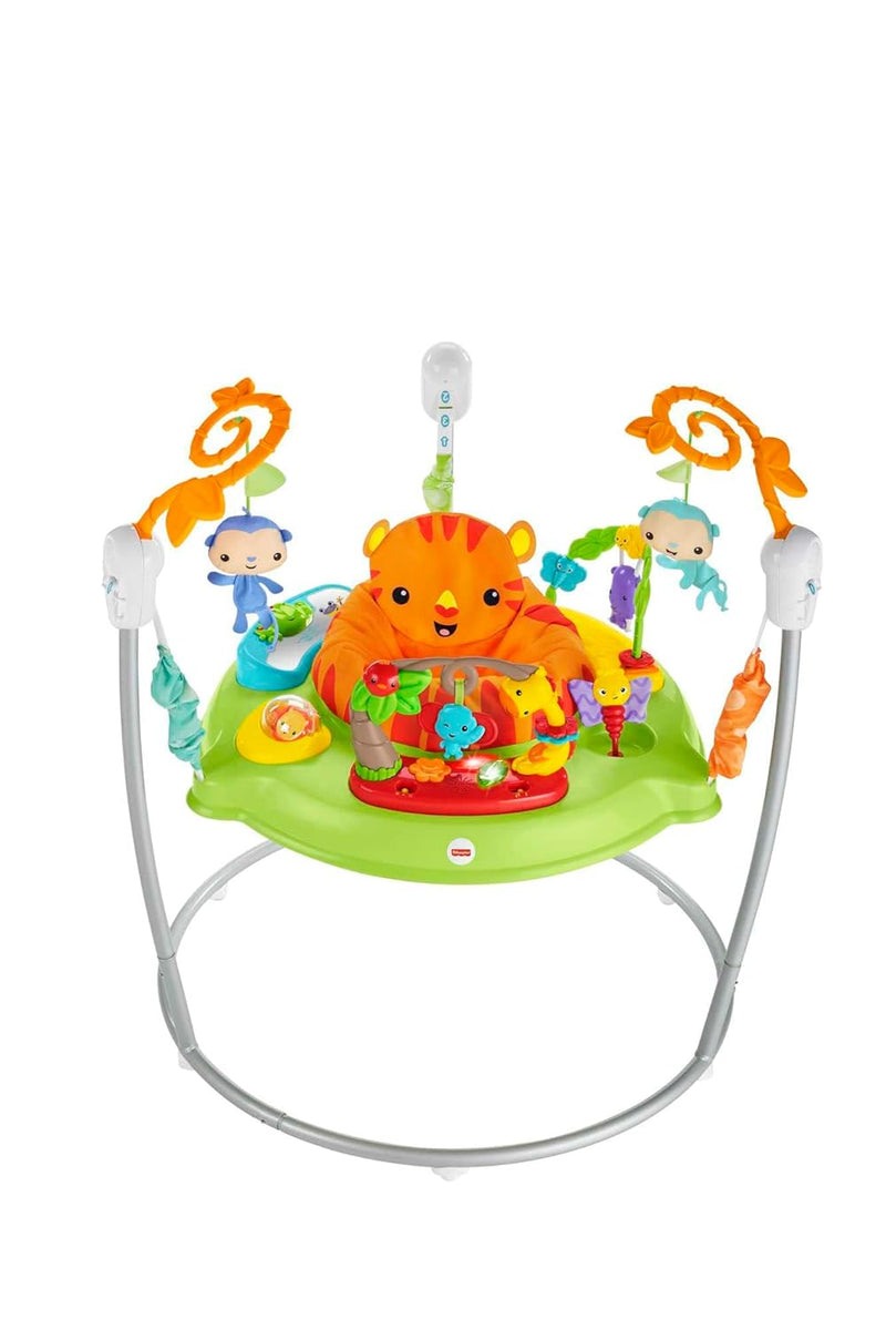 Fisher-Price CHM91 - Spielspass Rainforest Jumperoo, mit Lichtern und Musik, höhenverstellbar, Babys