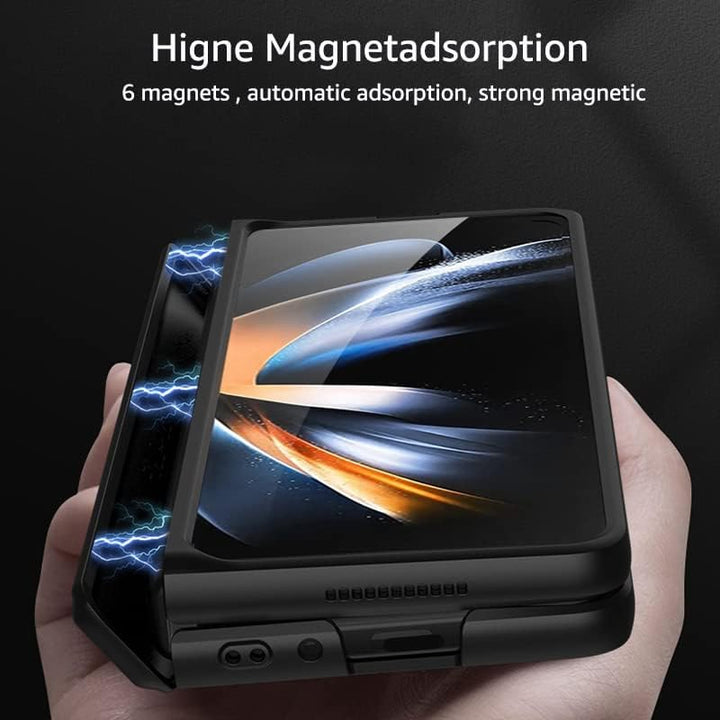 SOUTEM Hülle für Samsung Galaxy Z Fold 4 Magnetscharnier-Schutzhülle mit 4 Einstellbaren Standmodi,