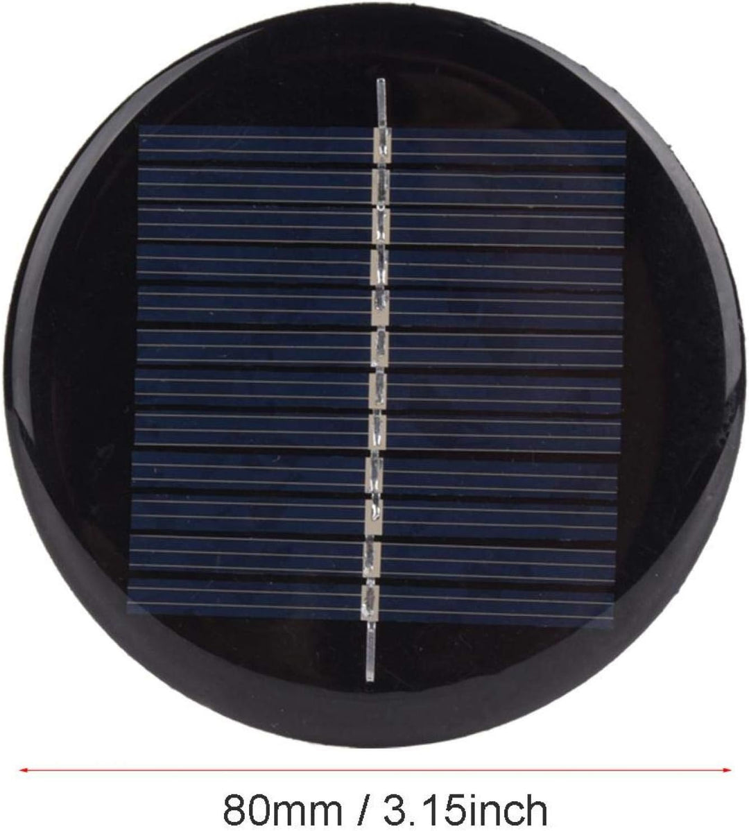 Solar Ersatzoberteil, Runde Sonnenkollektor, 4 Stück 6 V 80 Mm Durchmesser Runder Solarpanelersatz,