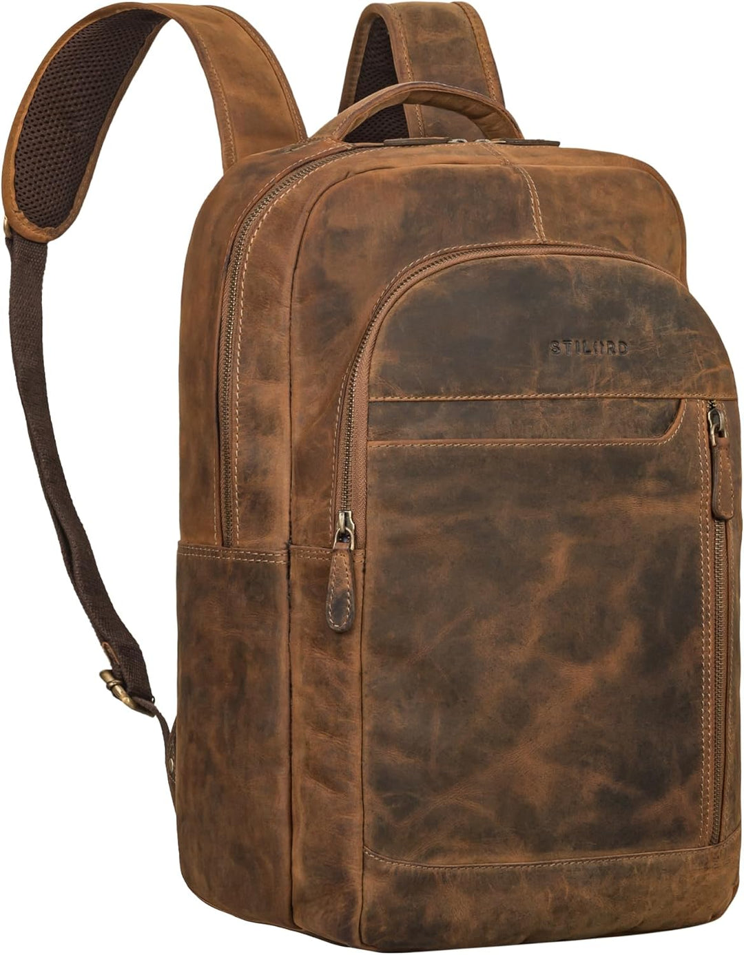 STILORD 'Alura' Grosser Rucksack Damen und Herren Leder Rucksack mit vielen Fächern Laptoprucksack 1