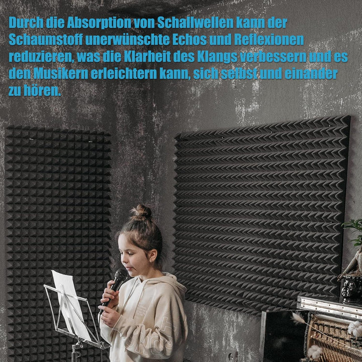 32 Stück Aukustikschaumstoff Schalldämmung Schaumstoff Acoustic Foam 30 * 30 * 5cm Hoher Dichte,Flam