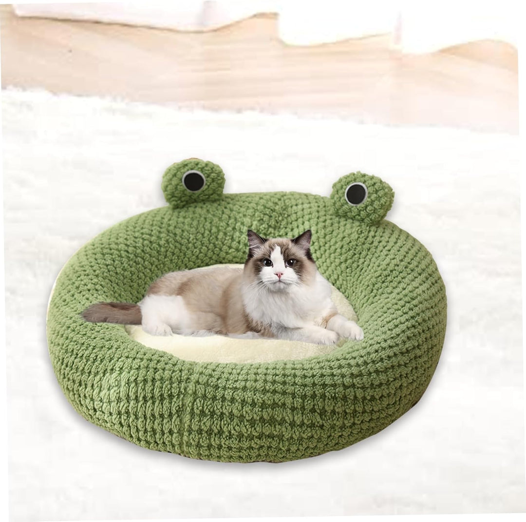 Katzen Donut Bett Frosch KäTzchen Bett Lang PlüSch Winter Herbst Thermisch Niedlich Cartoon rutschfe