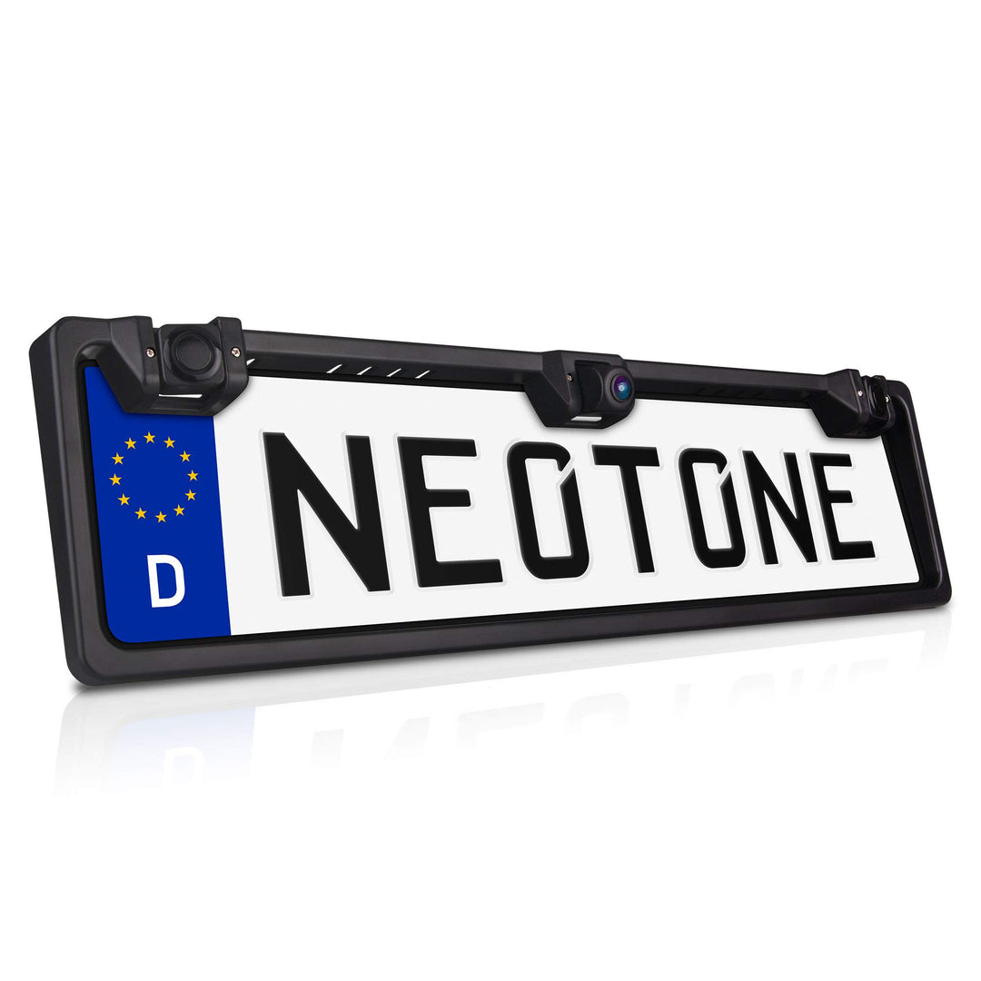 NEOTONE NTK-200P universelle Rückfahrkamera in Kennzeichenhalterung mit 2 Parksensoren | 170° Weitwi