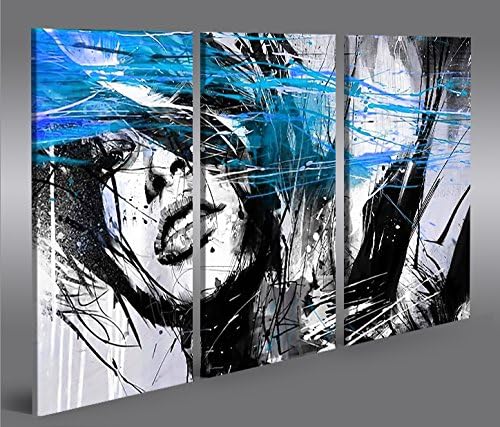 islandburner Bild Bilder auf Leinwand Street Art Blue 3p XXL Poster Leinwandbild Wandbild Dekoartike