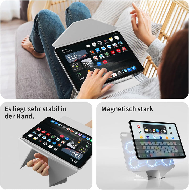 Magnetisch Hülle für iPad (A16) 11. Generation 11 Zoll 2025, iPad 10. Generation 10,9 Zoll 2022, Sch