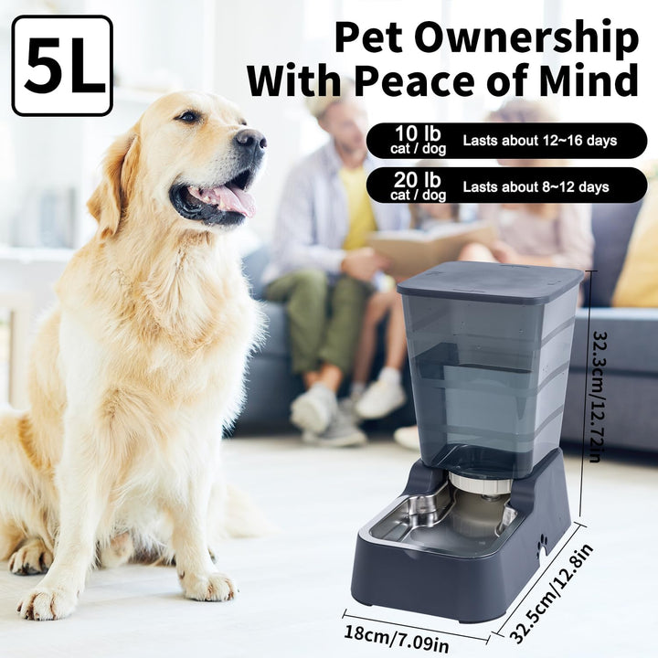 5L Automatischer Hundefutterspender und Hundewasserspender Katzenfutterspender und Katzenwasserspend